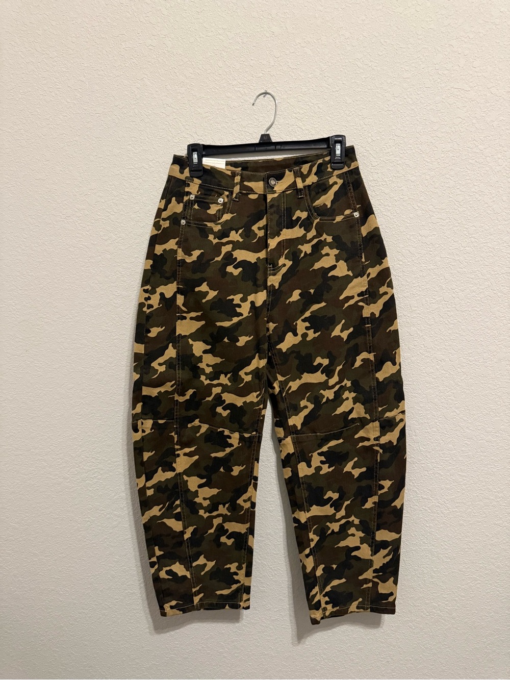 NWT POTILI Barrel Jeans- Olive Camo